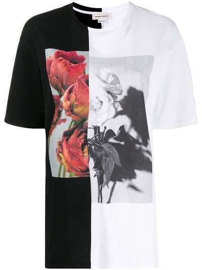 Alexander McQueen футболка с цветочным принтом 610929QZAAY