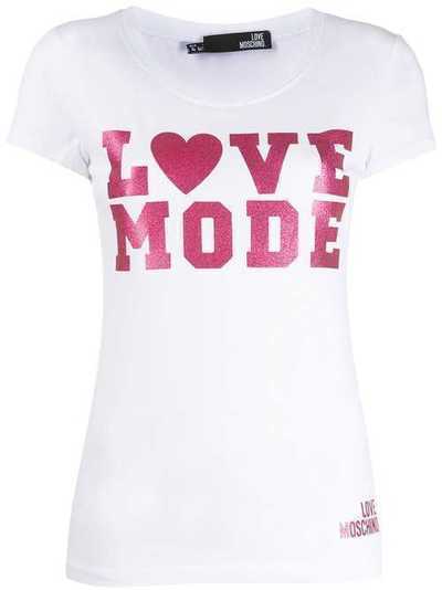 Love Moschino футболка с логотипом и блестками W4B194VE2065