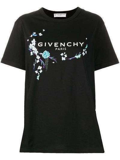 Givenchy футболка с цветочным принтом и логотипом BW707Z3Z3E