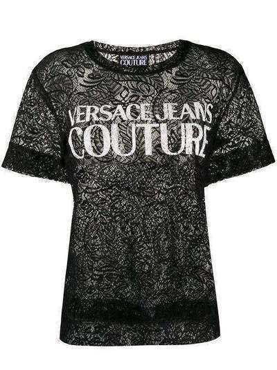 Versace Jeans Couture футболка с цветочным узором и логотипом B2HVB708VDM615
