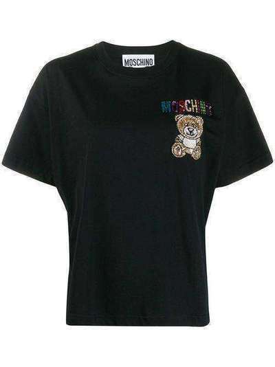 Moschino футболка с вышивкой Teddy V07100540