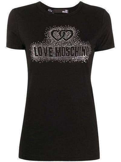 Love Moschino футболка с логотипом из страз W4F7360E1698