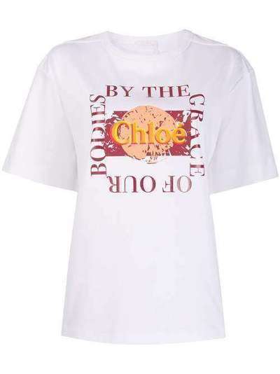 Chloé футболка оверсайз с надписью CHC20UJH25288