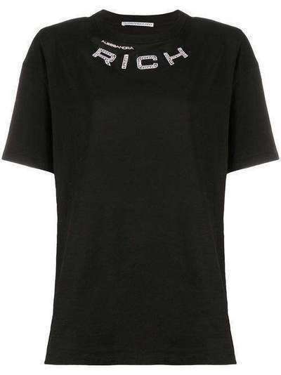 Alessandra Rich футболка с вышитым логотипом FAB1895F2876900