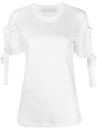 Victoria Victoria Beckham футболка с вырезами на рукавах и сборкой JYVV085A