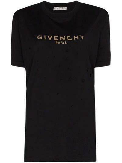 Givenchy футболка с перфорацией и логотипом BW70603Z3F