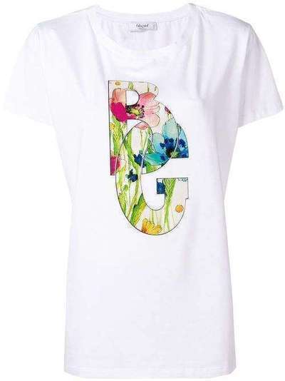 Blugirl футболка с цветочным принтом и логотипом 7692