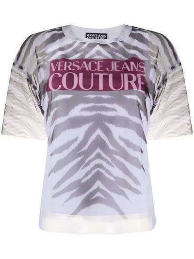 Versace Jeans Couture прозрачная футболка с зебровым принтом B2HVB7VB30384