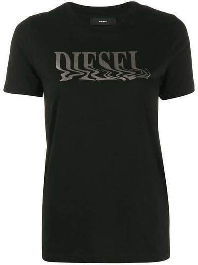 Diesel футболка с логотипом металлик 00SWL00HERA