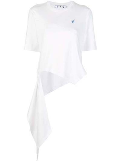 Off-White футболка асимметричного кроя с короткими рукавами OWAA077S20JER0010145