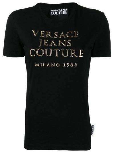 Versace Jeans Couture футболка с логотипом-аппликацией B2HUA7AG30223