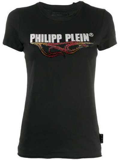 Philipp Plein футболка с декорированным логотипом F19CWTK1528PTE003N
