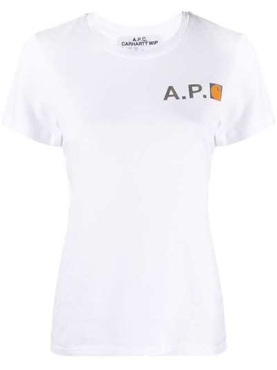 A.P.C. футболка с круглым вырезом и логотипом F26889COECZ