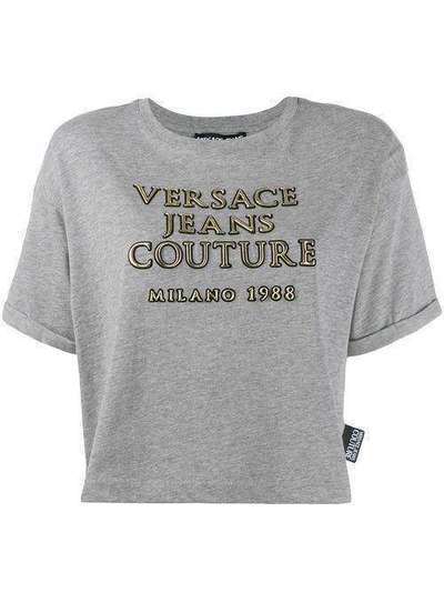 Versace Jeans Couture укороченная футболка с принтом B2HUA7BG30222