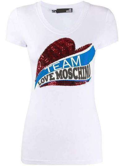 Love Moschino футболка с пайетками и логотипом W4B195DE1698