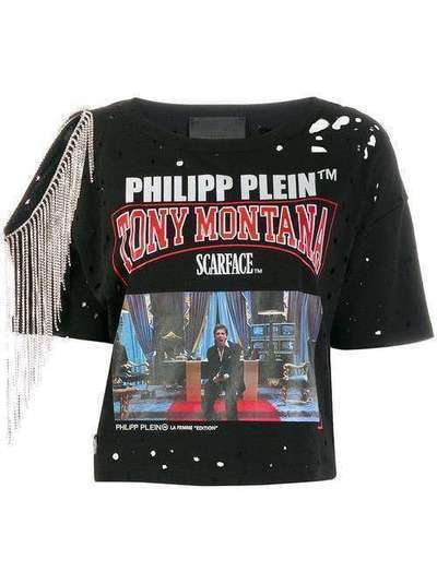 Philipp Plein декорированная футболка Scarface F19CWTK1684PTE003N