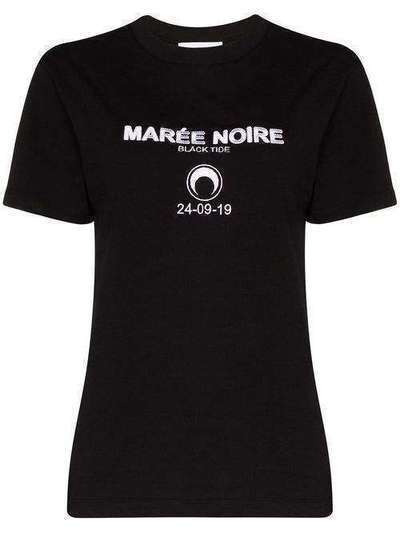 Marine Serre футболка с вышивкой T022SS20M