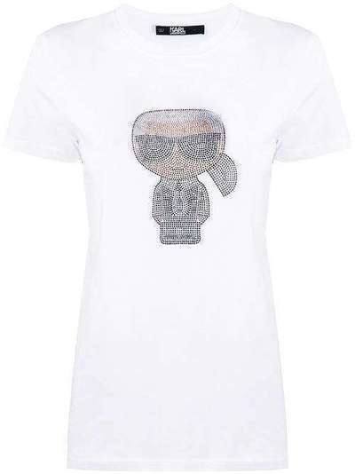 Karl Lagerfeld футболка Ikonik Karl со стразами 201W1700100