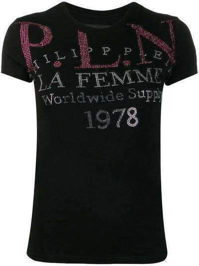 Philipp Plein декорированная футболка P.L.N. F19CWTK1490PTE003N