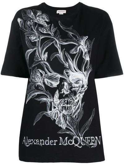 Alexander McQueen футболка с цветочным принтом