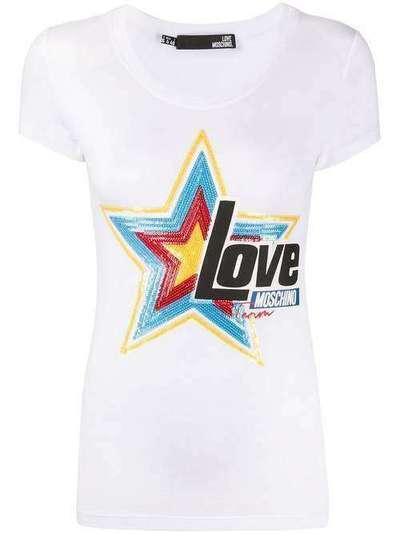 Love Moschino декорированная футболка с круглым вырезом W4B195CE1698