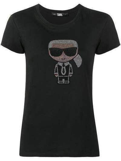 Karl Lagerfeld футболка 'Ikonik Karl' со стразами 91KW1739999