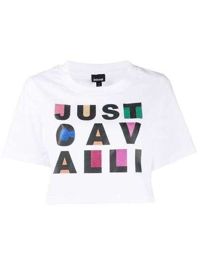 Just Cavalli укороченная футболка с логотипом