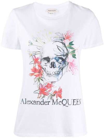 Alexander McQueen футболка с декором Skull 620620QZABL