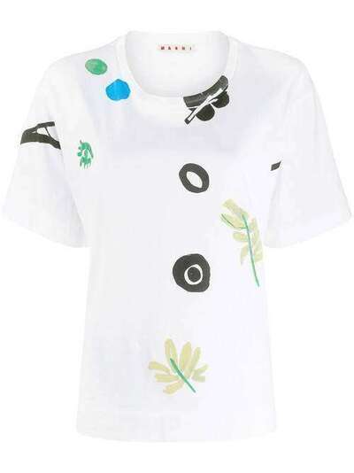 Marni футболка с короткими рукавами и цветочным принтом THJEL32EP9SCQ53