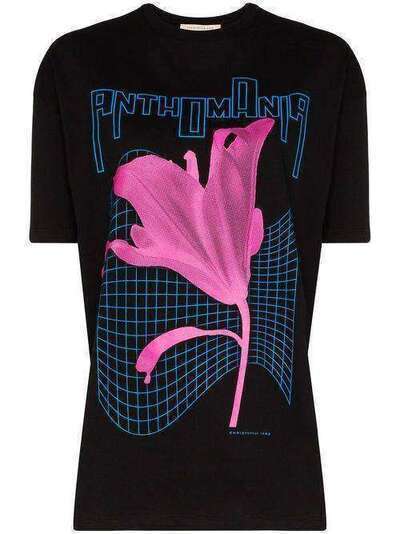 Christopher Kane футболка Anthomania с цветочным принтом RE20TS436MEDIUMWEIGHTJERSEYBLACK