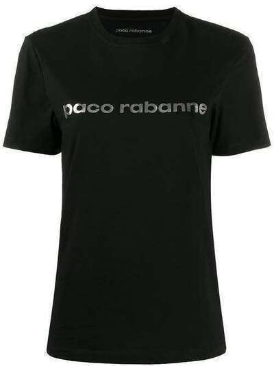 Paco Rabanne футболка с логотипом и эффектом металлик 19EJTE003C0029209328