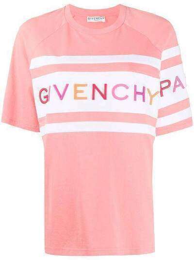 Givenchy футболка оверсайз с вышитым логотипом BW706V3Z1X