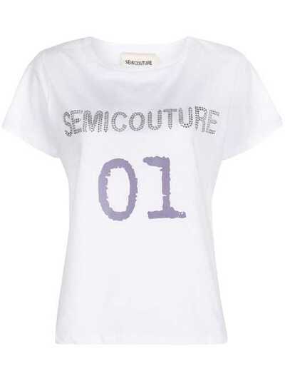 Semicouture футболка с кристаллами Y0SJ11