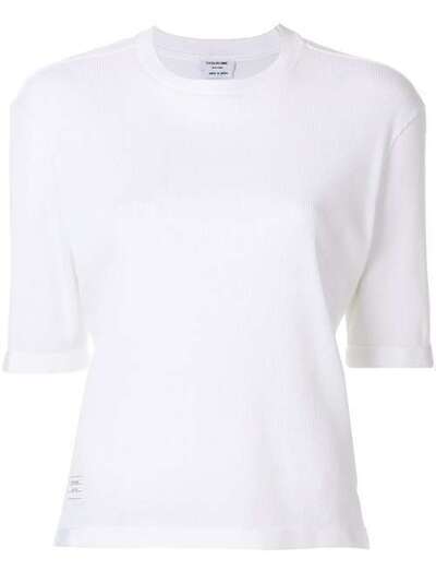 Thom Browne футболка в рубчик с круглым вырезом FJS016A03553