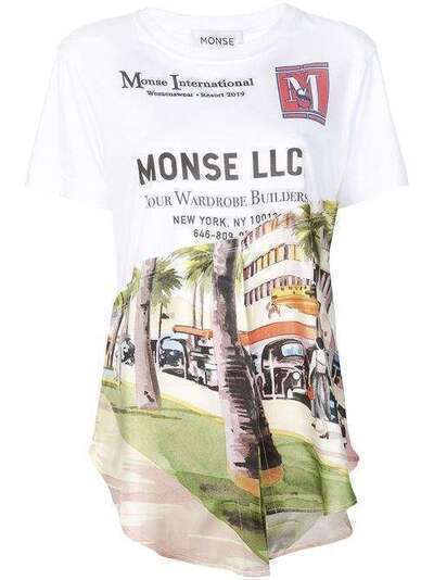 Monse асимметричная футболка с принтом MR19L0536TEE