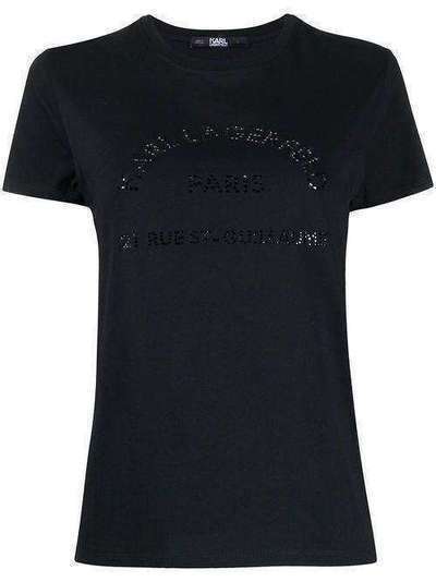 Karl Lagerfeld футболка Rue St. Guillaume со стразами 201W1720999