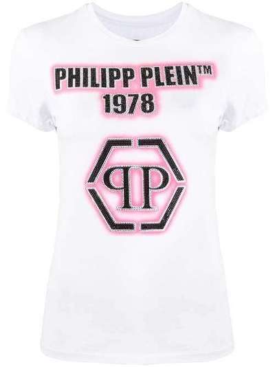 Philipp Plein декорированная футболка с короткими рукавами и логотипом S20CWTK1935PTE003N