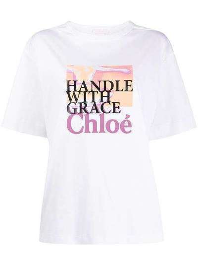 Chloé футболка с принтом Handle With Grace CHC20UJH23288101