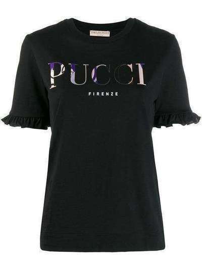 Emilio Pucci ruffled sleeves logo T-shirt 9UJP739U991