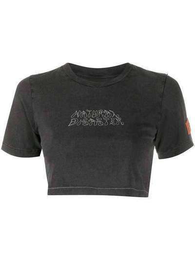 Heron Preston укороченная футболка Natural Disaster HWAA017R209140031001