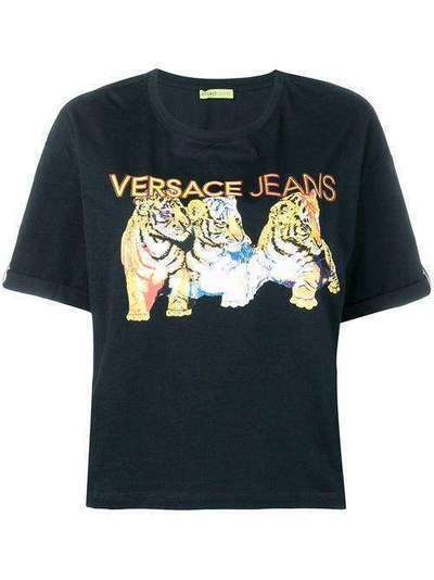 Versace Jeans Couture футболка с принтом тигров и логотипом B2HTA7K636276