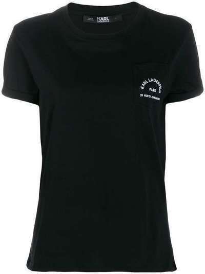 Karl Lagerfeld футболка с принтом на кармане 201W1703999