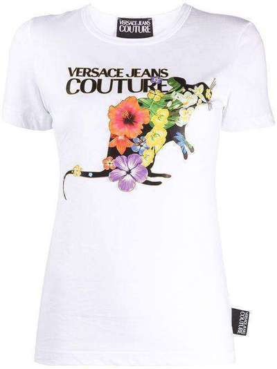 Versace Jeans Couture футболка с логотипом и цветочным принтом B2HVA7X130324