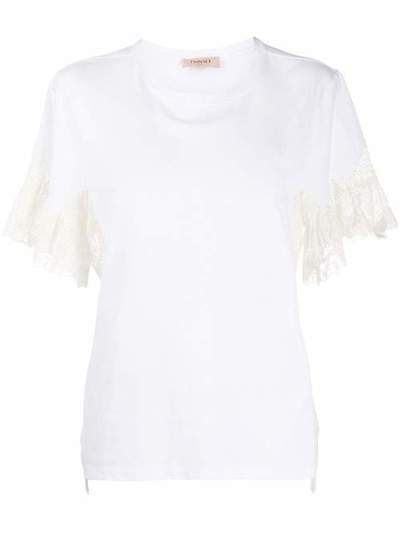 Twin-Set embroidered ruffle-trim T-shirt 201TP2480
