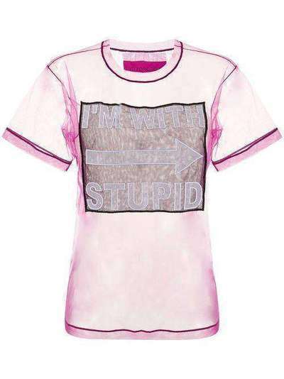 Viktor & Rolf прозрачная футболка I'm With Stupid TIU01AN13120