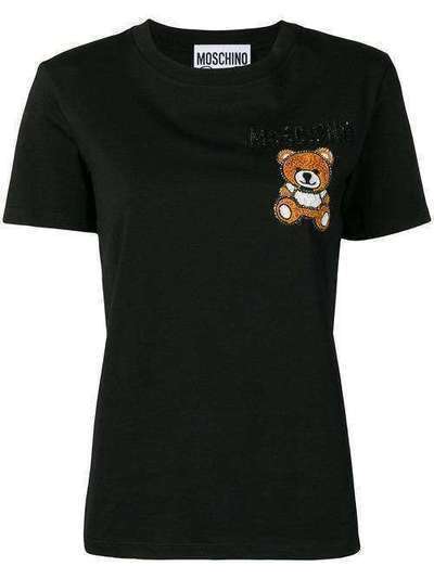 Moschino футболка с вышивкой Bear V07090440