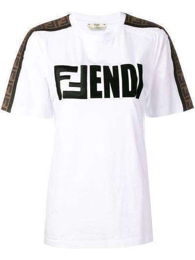 Fendi футболка с заплаткой с логотипом FS7088A5HQ