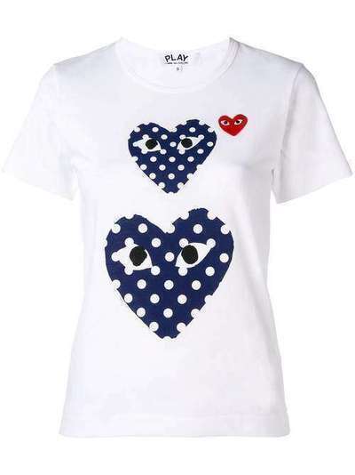 Comme Des Garçons Play футболка с сердцами с узором в горох P1T237