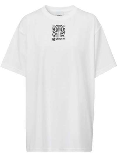 Burberry футболка оверсайз с принтом Montage 8030772