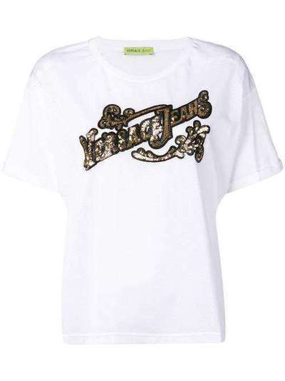Versace Jeans Couture сетчатая футболка с логотипом B2HTB7E665031